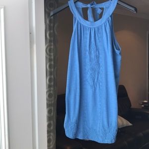 Sleeveless Blue Top